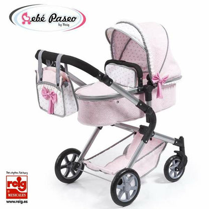 Cărucior pentru Păpuși Reig Combi 62 cm 82 x 79 x 38,5 cm Roz - Jucarii si jocuri, Păpuși și accesorii