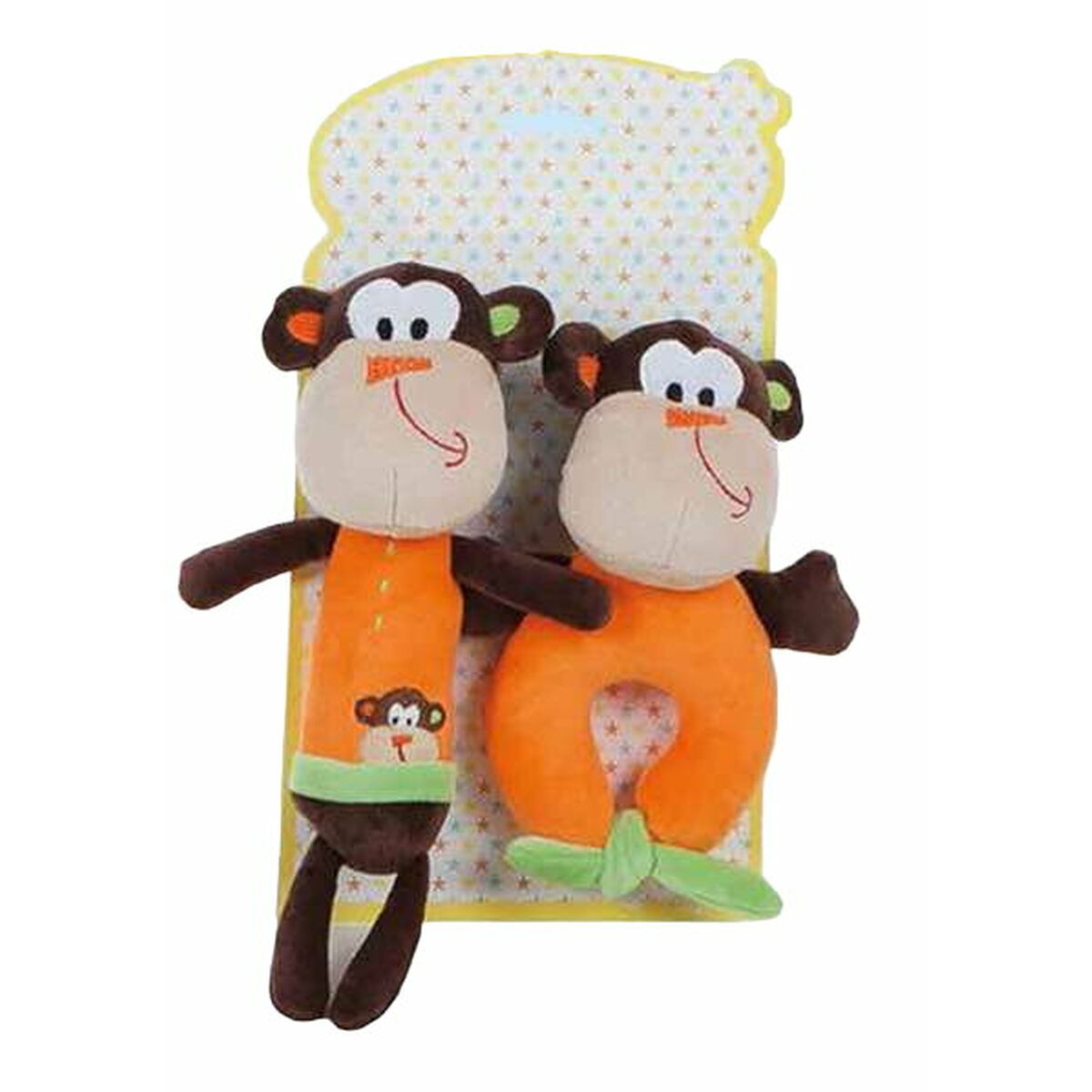 Jucărie din Pluș cu Zornăitoare 2 Unități Maimuță 18 cm - Bebelus, Jucăriile copilăriei timpurii