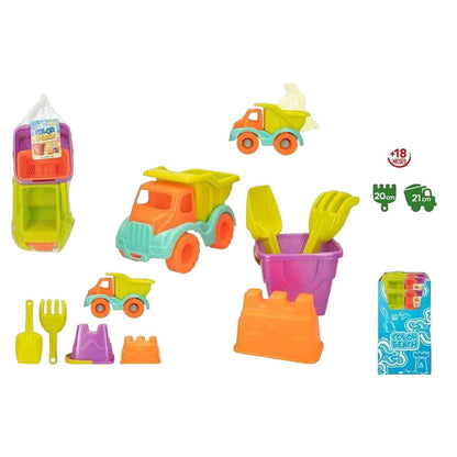 Set de jucării de plajă Colorbaby Autobasculantă 21 cm 5 Piese - Jucarii si jocuri, În aer liber și sport