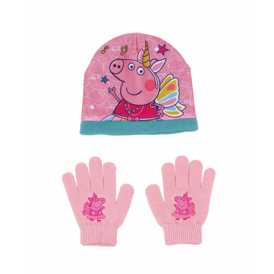 Căciulă și Mănuși Peppa Pig Cosy Corner Roz Albastru deschis 48-51 cm - Îmbrăcăminte, Fetiță