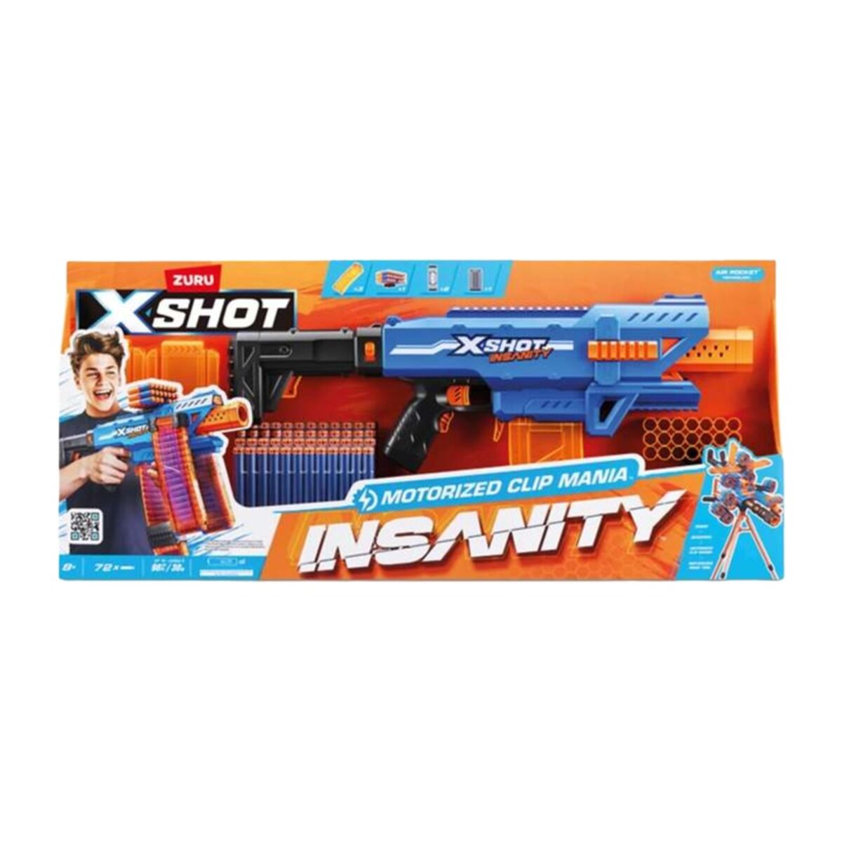 Pistol cu Săgeți X-Shot Insanity clip 80 x 40 cm - Jucarii si jocuri, Costume și accesorii