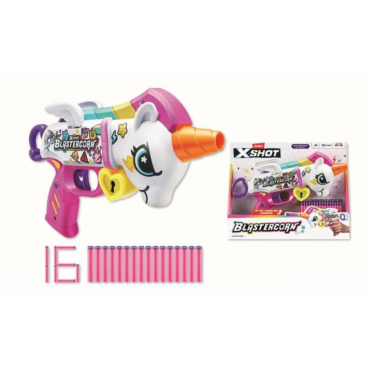Pistol cu Săgeți Zuru X-Shot Blastercorn Unicorn - Jucarii si jocuri, În aer liber și sport