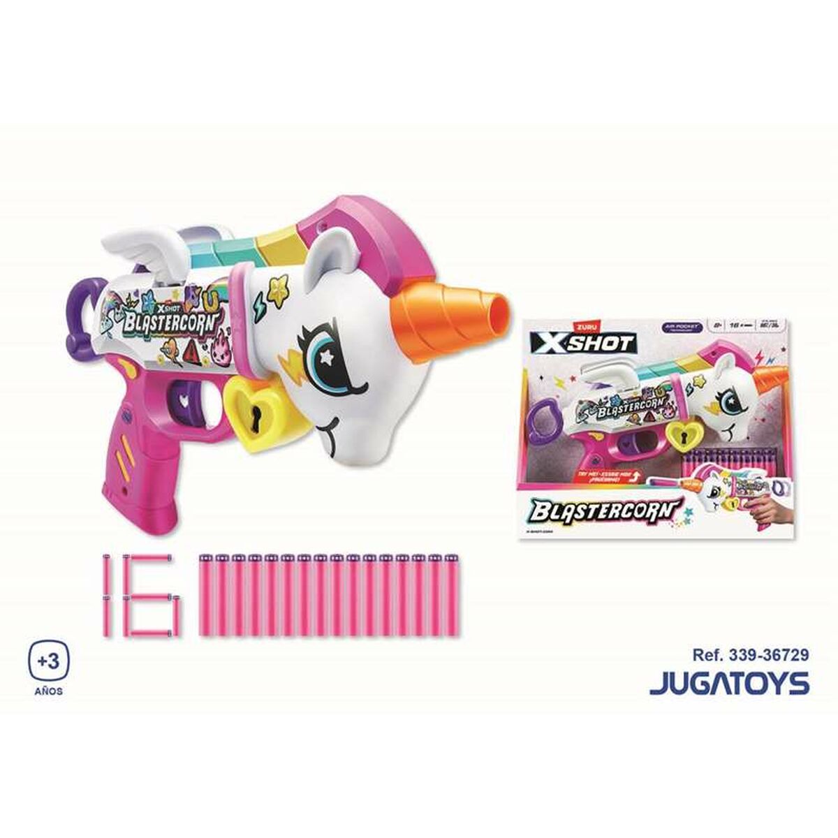 Pistol cu Săgeți Zuru X-Shot Blastercorn Unicorn - Jucarii si jocuri, În aer liber și sport