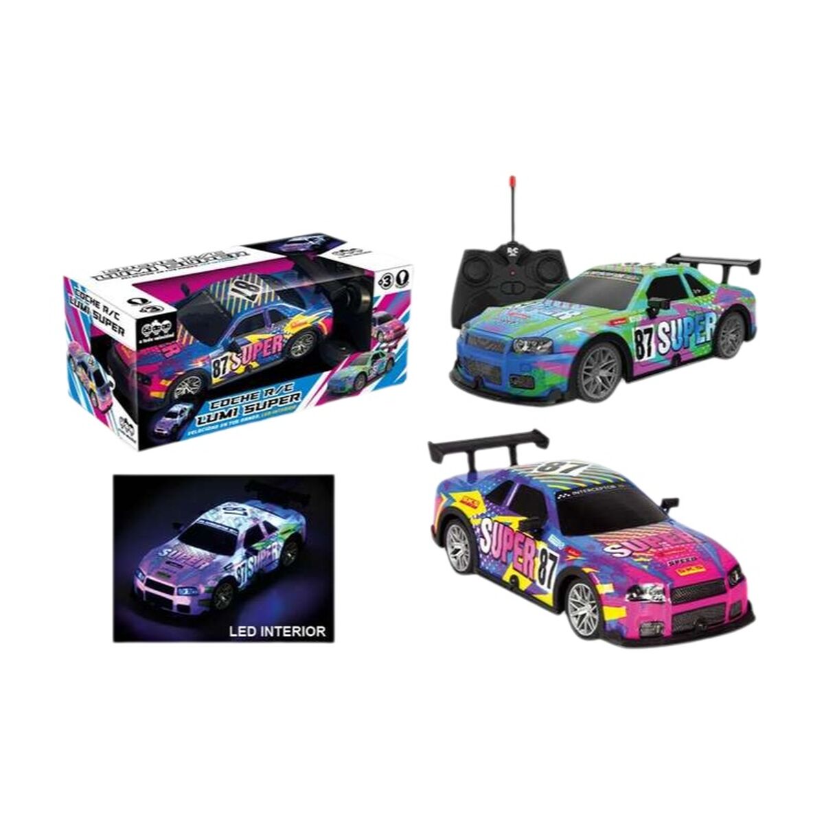 Mașină Radio Control Lumi Albastru Verde 1:22 20 x 8 x 6 cm - Jucarii si jocuri, Vehicule
