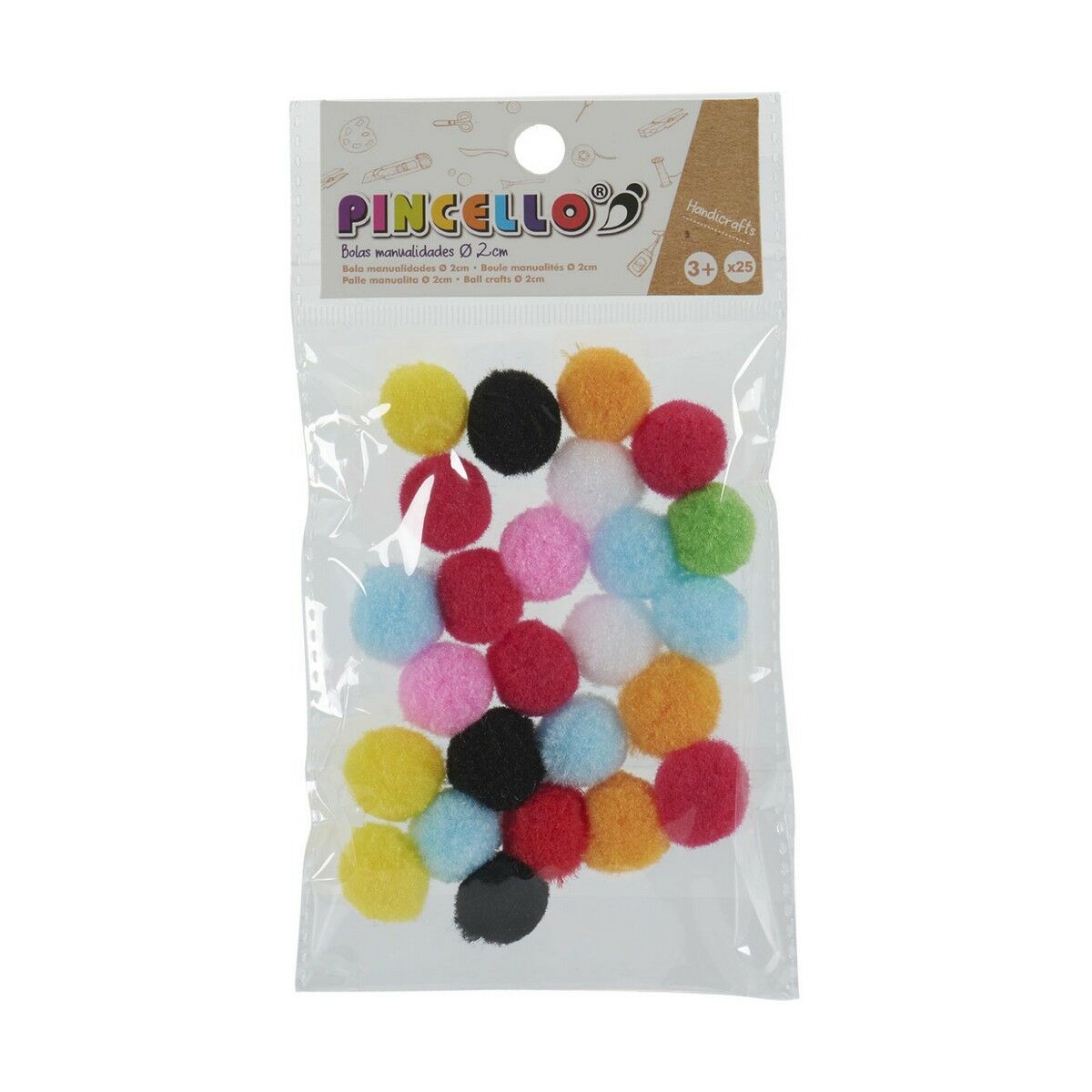 Materiale pentru artizanat Pincello Mingi Multicolor Ø 2 cm 12 Unități - Jucarii si jocuri, Activități creative