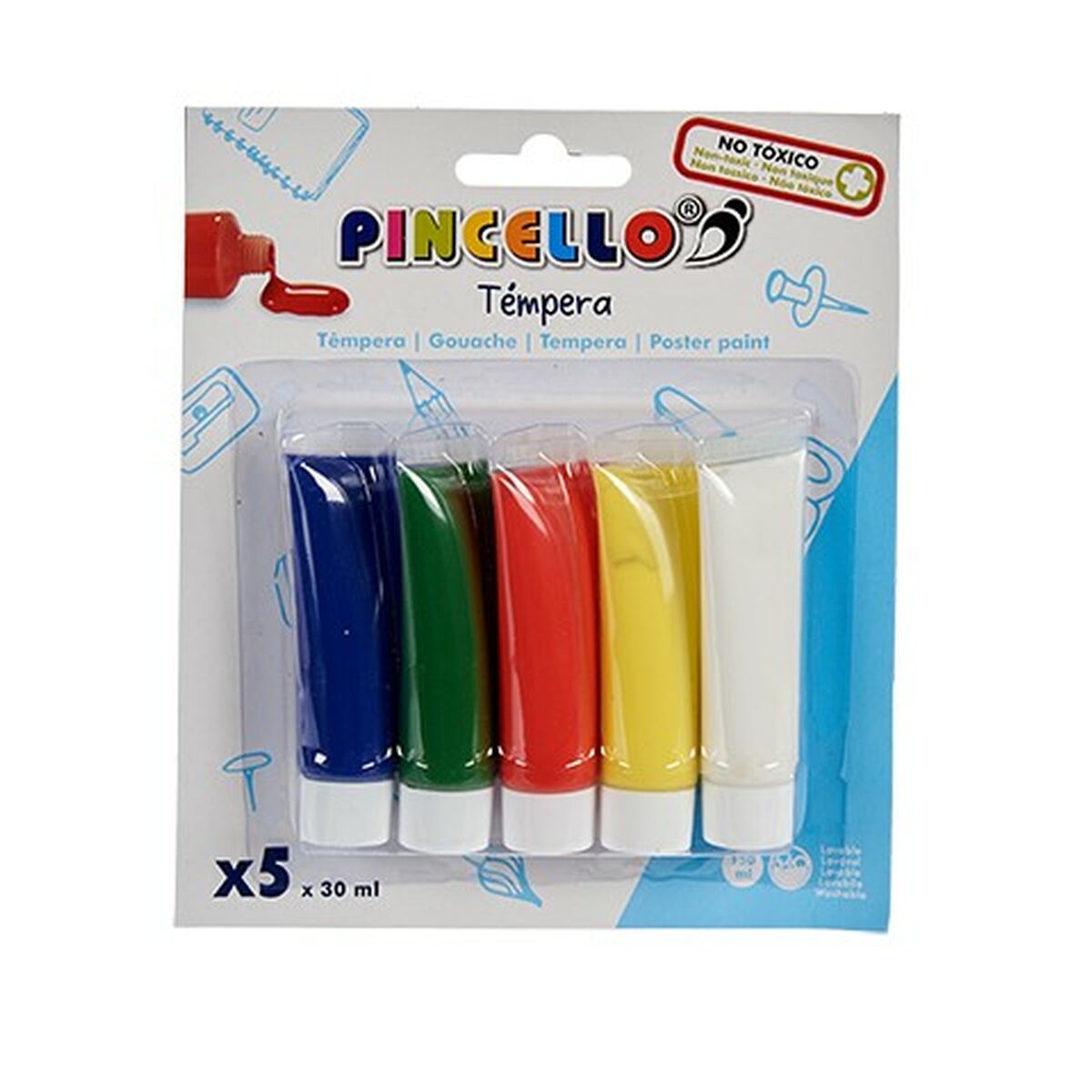 Tempera Pincello Multicolor 30 ml (12 Unități) - Birou și papetărie, Arte și Meserii
