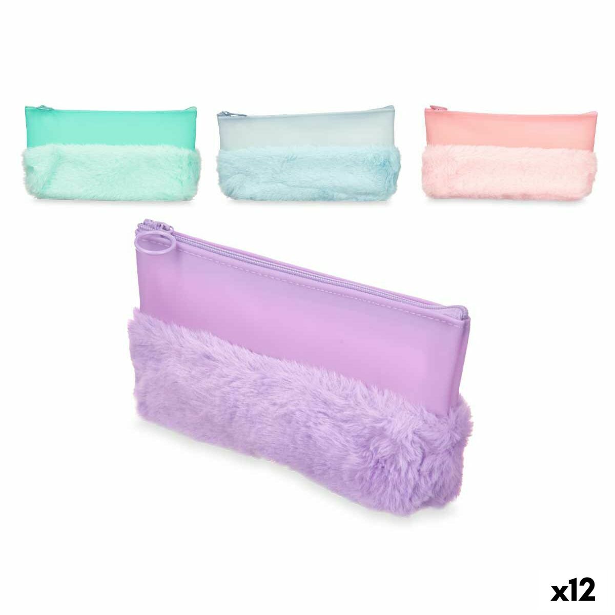 Penar Școlar Pincello 443 Albastru Verde Mov Roz 21 x 9 x 3 cm Pompoane (12 Unități) - Birou și papetărie, Material școlar și educațional