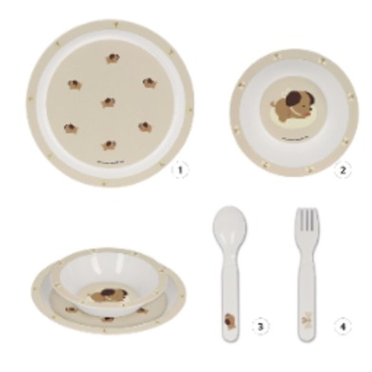 Set de Veselă Safta Puppy 22.5 x 26 x 5.5 cm (4 Piese) - Bebelus, Alăptarea și hrănirea