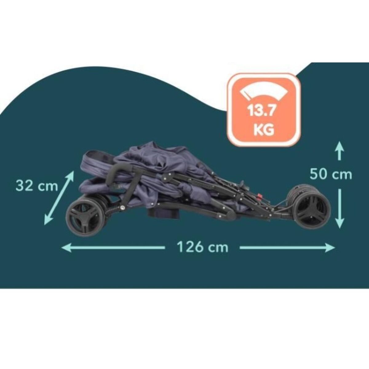 Cărucior de plimbat bebe Bambisol Double Cane Bleumarin - Bebelus, Cărucioare, scaune și accesorii