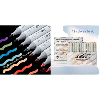 Carioci Alex Bog Professional Multicolor 12 Piese Cu două capete - Birou și papetărie, Pixuri, creioane și articole de scris