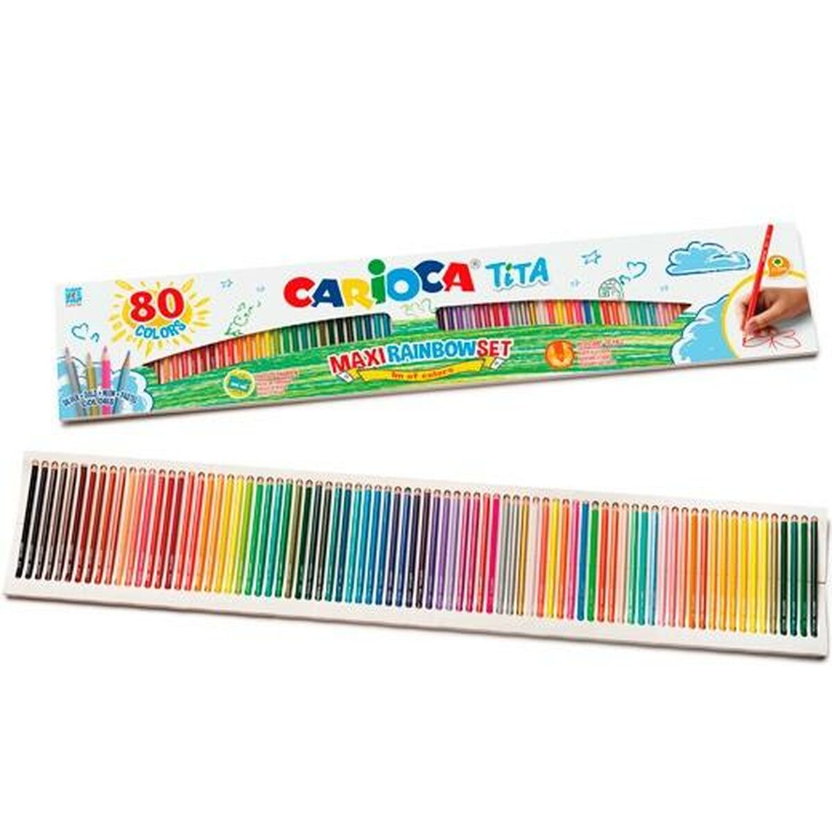 Creioane culori Carioca Tita Multicolor 80 Piese - Birou și papetărie, Arte și Meserii
