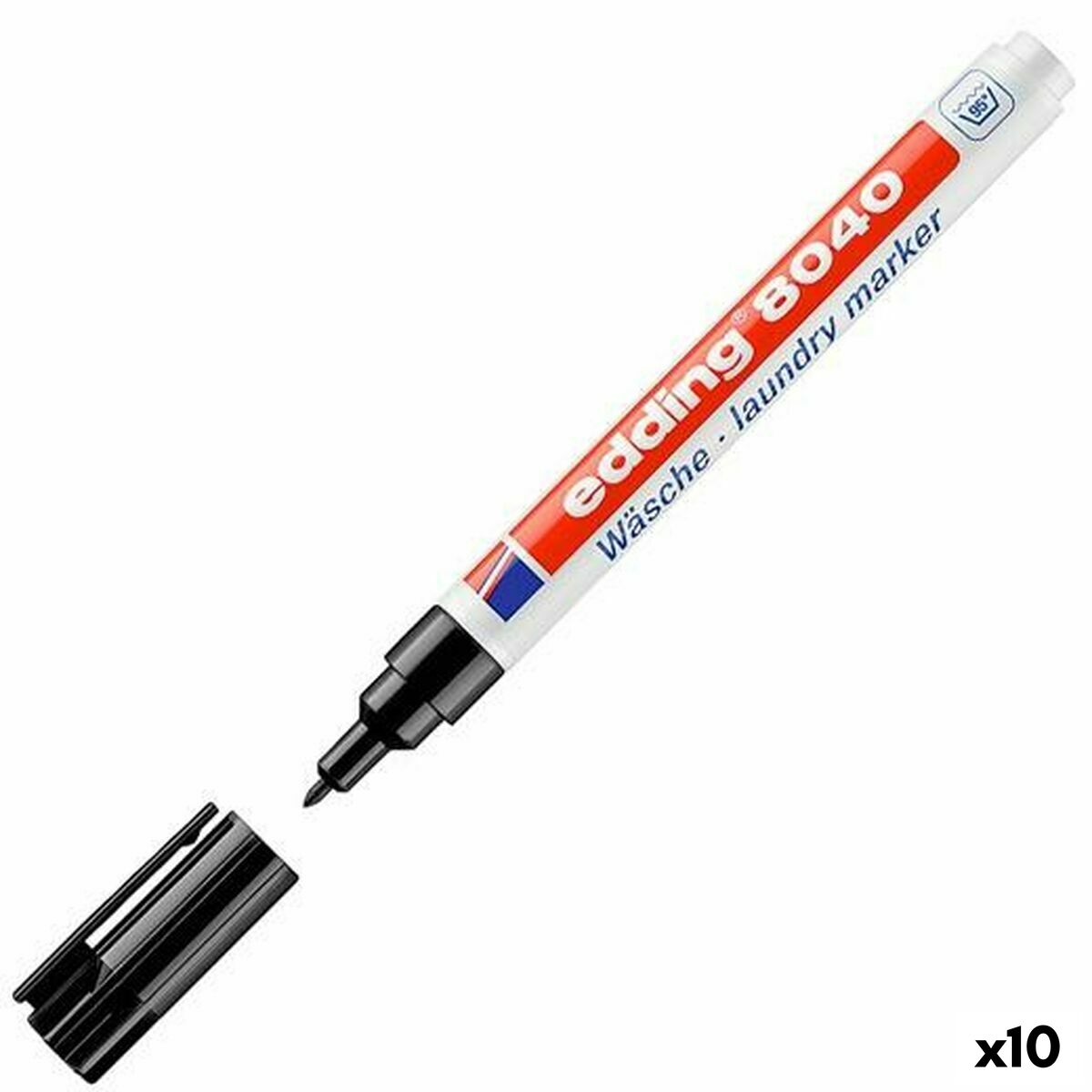 Marker permanent Edding Negru (10 Unități) - Birou și papetărie, Pixuri, creioane și articole de scris