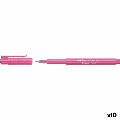 Marker permanent Faber-Castell Broadpen Pastel Roz (10 Unități) - Birou și papetărie, Pixuri, creioane și articole de scris