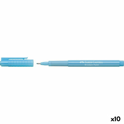 Marker permanent Faber-Castell Broadpen Pastel Albastru Pastel (10 Unități) - Birou și papetărie, Pixuri, creioane și articole de scris