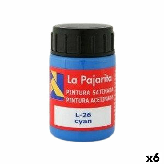 Tempera La Pajarita Cyan L-26 6 Piese Şcoală Finisaj satinat Albastru - Birou și papetărie, Arte și Meserii