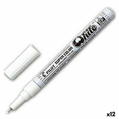 Marker permanent Pilot Alb (12 Unități) - Birou și papetărie, Pixuri, creioane și articole de scris
