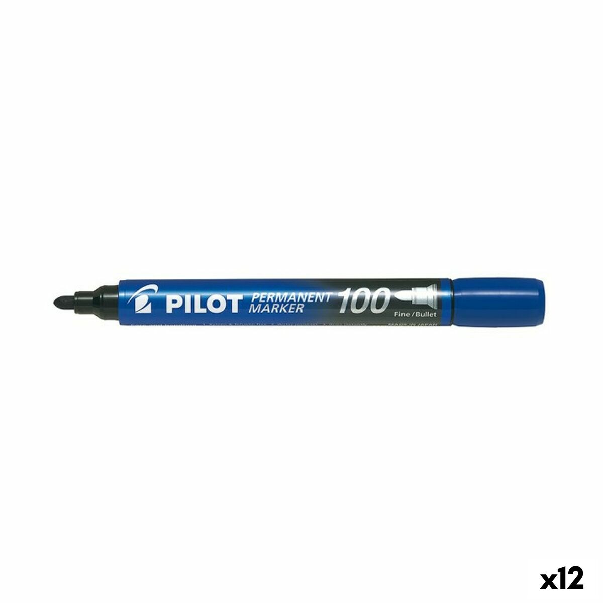 Marker permanent Pilot SCA-100 Albastru (12 Unități) - Birou și papetărie, Pixuri, creioane și articole de scris