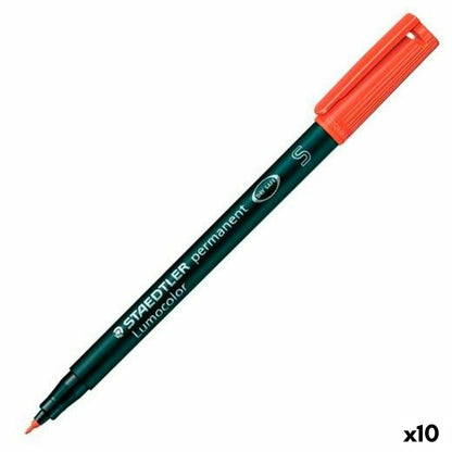 Marker permanent Staedtler Lumocolor 313-2 S Roșu (10 Unități) - Birou și papetărie, Pixuri, creioane și articole de scris