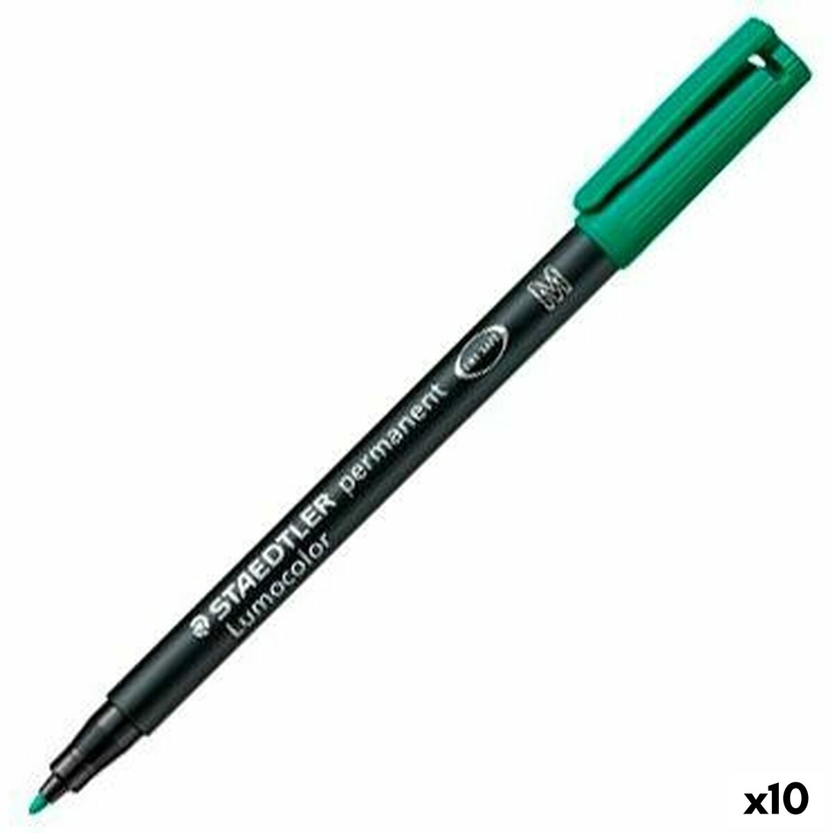 Marker permanent Staedtler Lumocolor 313-5 M Verde (10 Unități) - Birou și papetărie, Pixuri, creioane și articole de scris