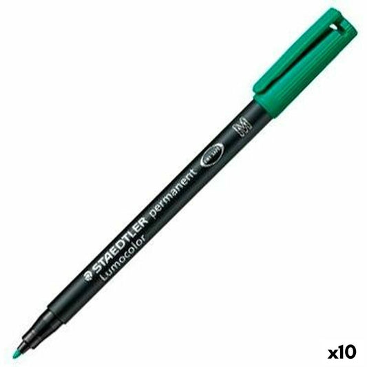 Marker permanent Staedtler Lumocolor 313-5 M Verde (10 Unități) - Birou și papetărie, Pixuri, creioane și articole de scris