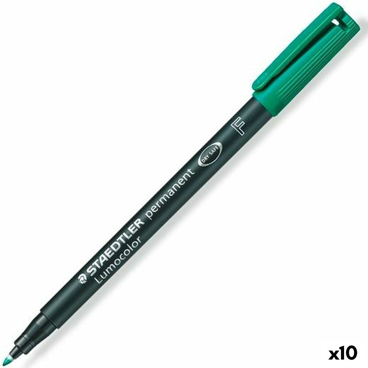 Marker permanent Staedtler Lumocolor 318 F Verde (10 Unități) - Birou și papetărie, Pixuri, creioane și articole de scris