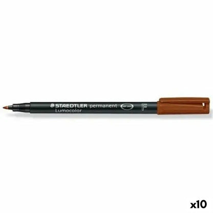 Marker permanent Staedtler Lumocolor Maro (10 Unități) - Birou și papetărie, Pixuri, creioane și articole de scris