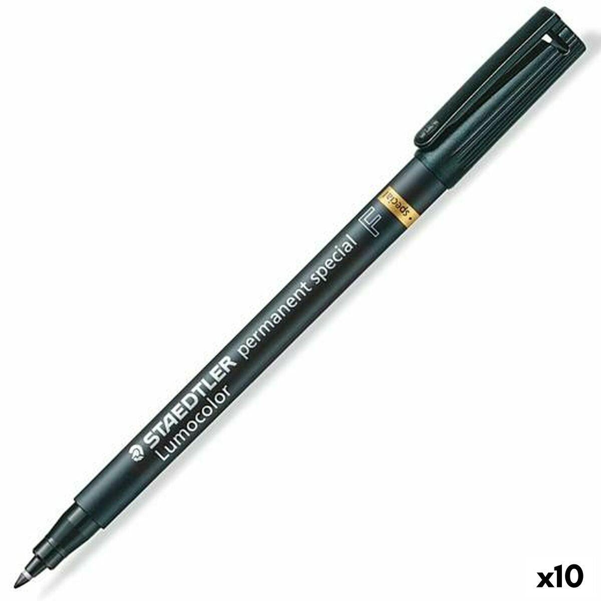 Marker permanent Staedtler Lumocolor Special F Negru (10 Unități) - Birou și papetărie, Pixuri, creioane și articole de scris
