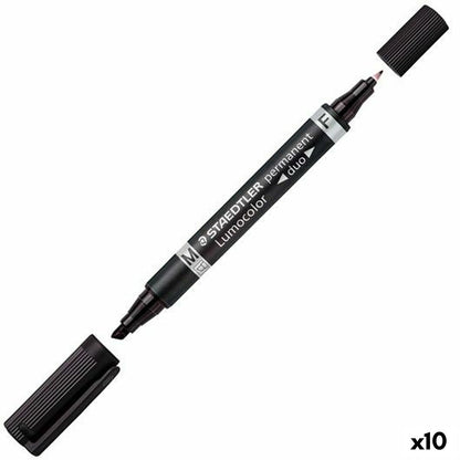 Marker permanent Staedtler Lumocolor 348 Negru (10 Unități) - Birou și papetărie, Pixuri, creioane și articole de scris