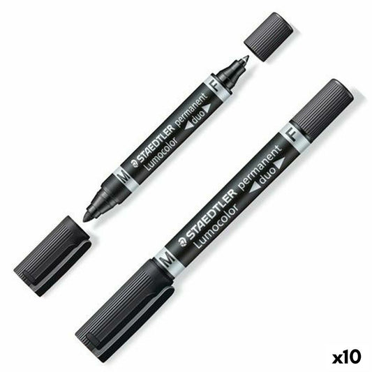 Marker permanent Staedtler Lumocolor 348-9 Negru (10 Unități) - Birou și papetărie, Pixuri, creioane și articole de scris