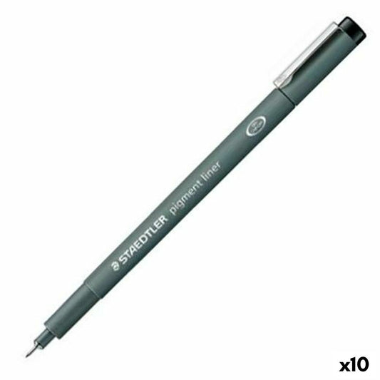 Carioci Staedtler Pigment Line Negru (10 Unități) - Birou și papetărie, Pixuri, creioane și articole de scris