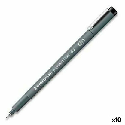 Carioci Staedtler Pigment Line Negru (10 Unități) - Birou și papetărie, Pixuri, creioane și articole de scris