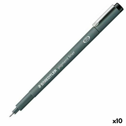 Carioci Staedtler Pigment Line Negru (10 Unități) - Birou și papetărie, Pixuri, creioane și articole de scris