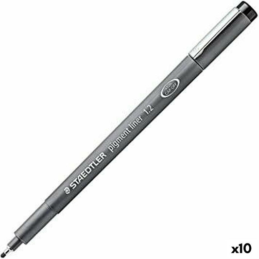 Carioci Staedtler Pigment Line Negru (10 Unități) - Birou și papetărie, Pixuri, creioane și articole de scris