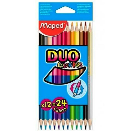 Creioane culori Maped Duo Color' Peps Multicolor 12 Piese Cu două capete (12 Unități) - Birou și papetărie, Arte și Meserii