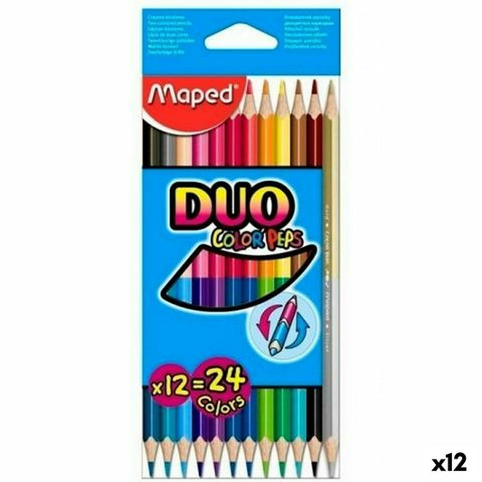 Creioane culori Maped Duo Color' Peps Multicolor 12 Piese Cu două capete (12 Unități) - Birou și papetărie, Arte și Meserii