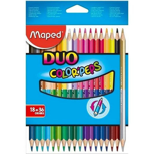 Creioane culori Maped Duo Color' Peps Multicolor 18 Piese Cu două capete (12 Unități) - Birou și papetărie, Arte și Meserii