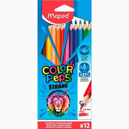 Creioane culori Maped Color' Peps Strong Multicolor 12 Piese (12 Unități) - Birou și papetărie, Arte și Meserii