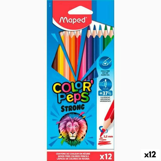 Creioane culori Maped Color' Peps Strong Multicolor 12 Piese (12 Unități) - Birou și papetărie, Arte și Meserii