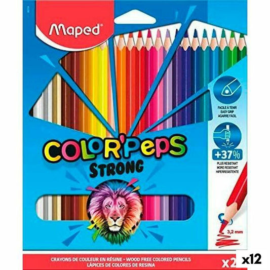 Creioane culori Maped Color' Peps Strong Multicolor 24 Piese (12 Unități) - Birou și papetărie, Arte și Meserii