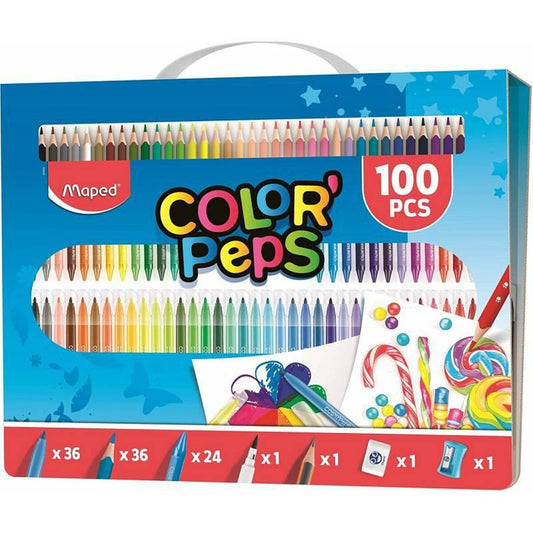 Creioane culori Maped Multicolor 100 Piese (6 Unități) - Birou și papetărie, Arte și Meserii
