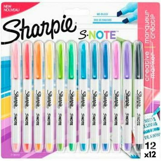 Set de Carioci Sharpie S-Note Multicolor 12 Piese 1-3 mm (12 Unități) - Birou și papetărie, Pixuri, creioane și articole de scris