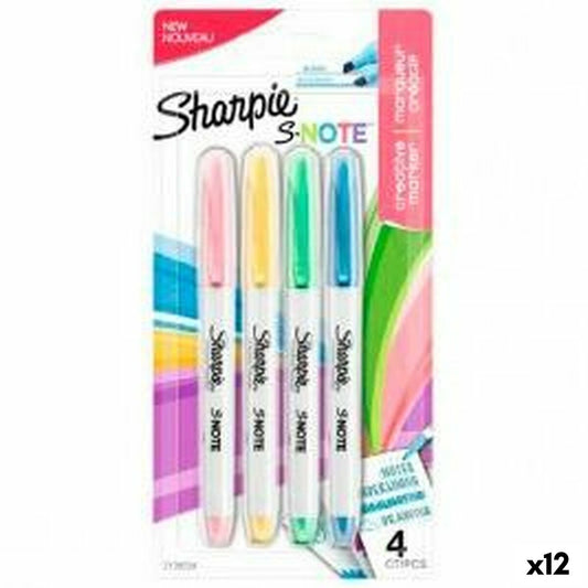 Set de Carioci Sharpie S-Note Multicolor 4 Piese 1-3 mm (12 Unități) - Birou și papetărie, Pixuri, creioane și articole de scris