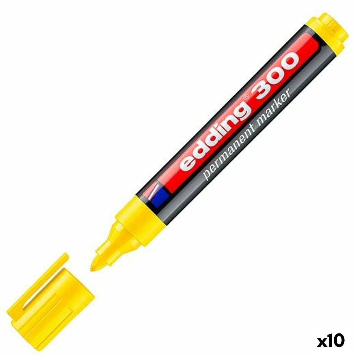 Marker permanent Edding 300 Galben (10 Unități) - Birou și papetărie, Pixuri, creioane și articole de scris