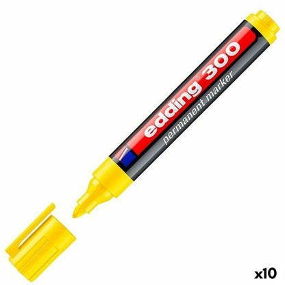 Marker permanent Edding 300 Galben (10 Unități) - Birou și papetărie, Pixuri, creioane și articole de scris