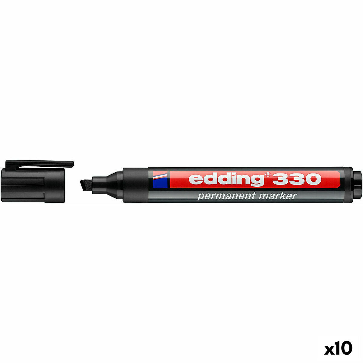 Marker permanent Edding 330 Negru (10 Unități) - Birou și papetărie, Pixuri, creioane și articole de scris