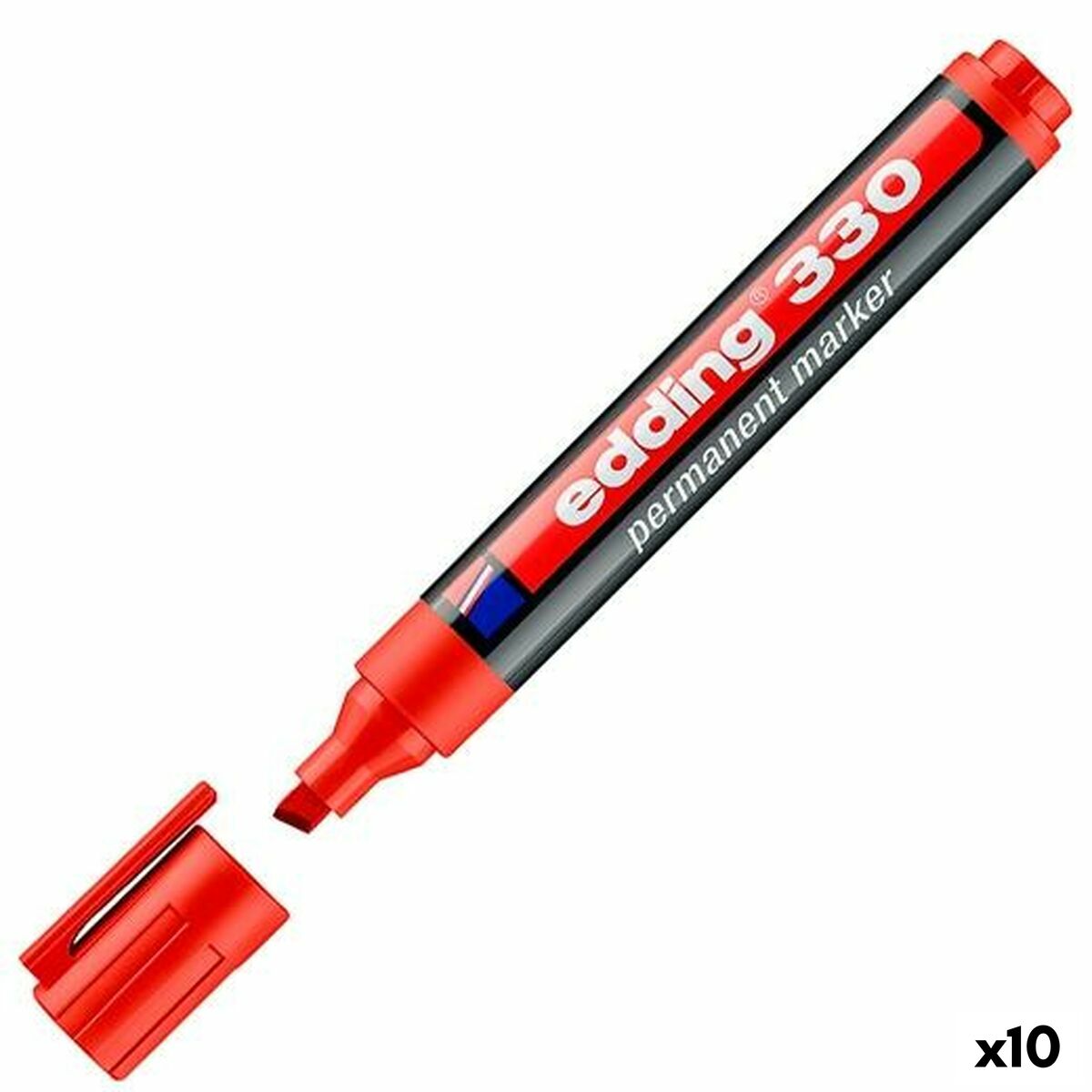 Marker permanent Edding 330 Roșu (10 Unități) - Birou și papetărie, Pixuri, creioane și articole de scris