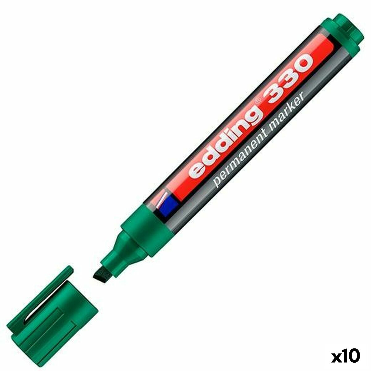 Marker permanent Edding 330 Verde (10 Unități) - Birou și papetărie, Pixuri, creioane și articole de scris