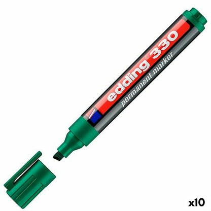 Marker permanent Edding 330 Verde (10 Unități) - Birou și papetărie, Pixuri, creioane și articole de scris