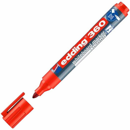 Marker pentru tablă albă Edding 360 Reîncărcabil/ă Roșu (10 Unități) - Birou și papetărie, Pixuri, creioane și articole de scris