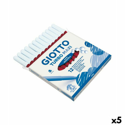 Set de Carioci Giotto Turbo Maxi Roșu (5 Unități) - Birou și papetărie, Pixuri, creioane și articole de scris